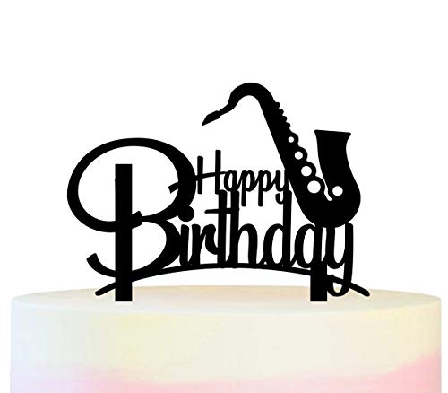 Innovedesire Happy Birthday Saxophone Kuchenaufsätze Hochzeit Geburtsta Acryl Dekor Cupcake Kuchen Topper Stand für Kuchen Party Dekoration 11 Stück von jjphonecase