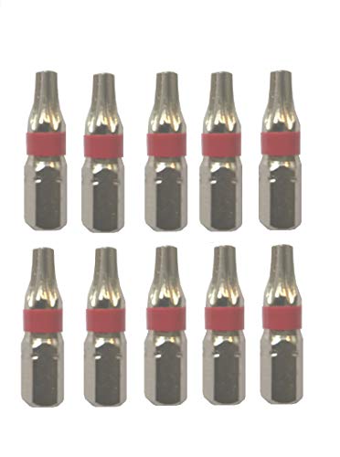 jjw-germany 10 Stück Profi Ersatz Bits Torx TR 25 x 25mm mit Loch aus schlagfestem Spezialstahl, vernickelt von jjw-germany