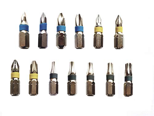 jjw-germany Profi Ersatz Bits Torx Pozidriv oder Phillips aus schlagfestem Spezialstahl, vernickelt (13 teilig Mix 25 mm lang) von jjw-germany