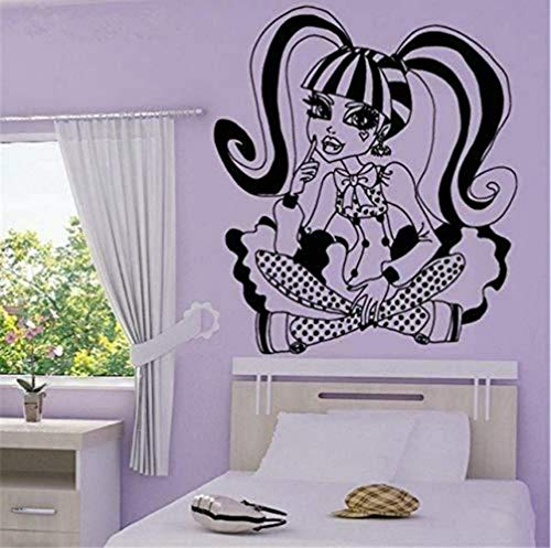 Monster High School Girl Cartoon Gravur Abnehmbare dekorative Wandaufkleber 55X63CM von jjwka