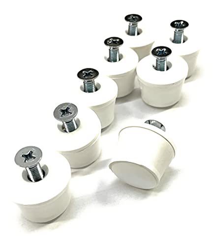 Rolladenstopper Anschlagstopper 40 mm / 28 mm geschlossen - Insektenschutz/Wespenschutz/oder offen, weiss oder grau incl. Schraube und Scheibe (4 Paar 13 mm weiss geschlossen) von Selve