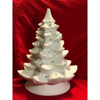 Diy Keramik Weihnachtsbaum - Aus Mit Sockel Löchern Für Beleuchtung Handgefertigter Ornamenten Bastelset von jmdceramicsart