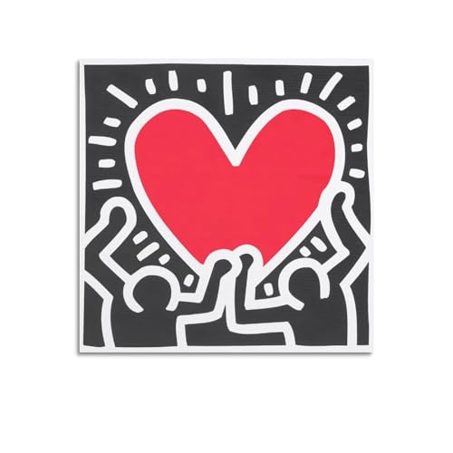 jocrynsi Keith Haring Prints abstrakte minimalistische Poster, ästhetischer Leinwand-Kunstdruck, Heimdekoration für Schlafzimmer, Wohnzimmer, 30 x 30 cm, ungerahmter Stil jocrynsi Keith Haring Prints abstrakte minimalistische Poster, ästhetischer Leinwand-Kunstdruck, Heimdekoration für Schlafzimmer, Wohnzimmer, 30 x 30 cm, ungerahmter Stil von jocrynsi