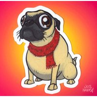 Mops Im Schal Magnet von joehavasy