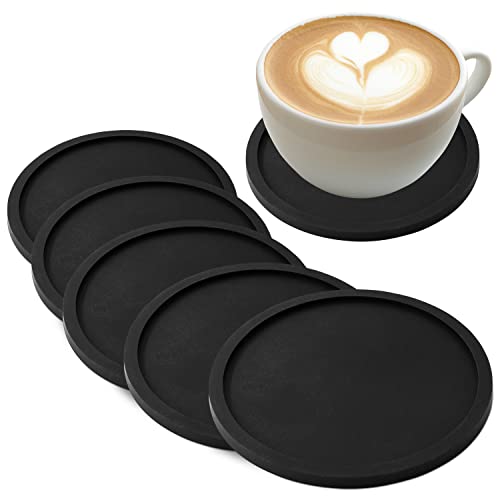 Joeji's Kitchen Untersetzer für Gläser, 8er-Set – runde Silikon-Glasuntersetzer für Tassen und Getränke, Schiefer – rutschfeste Bier-Barmatten – Getränke-Untersetzer-Set Joeji's Kitchen Untersetzer für Gläser, 8er-Set – runde Silikon-Glasuntersetzer für Tassen und Getränke, Schiefer – rutschfeste Bier-Barmatten – Getränke-Untersetzer-Set von joeji's Kitchen