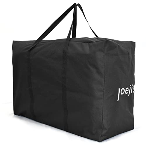 Joeji's Kitchen Aufbewahrungstasche für Bettdecken und Kissen 185L - 600D Oxford - XXL Groß Reisetasche fur Gartenauflagen mit Griffen - Schwarze von joeji's Kitchen