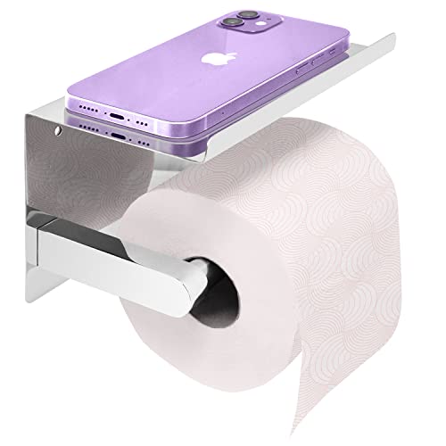 Joeji's Kitchen Toilettenpapierhalter mit Ablage – rostfreier Edelstahl – selbstklebend, stark, 3 m, ohne Bohren oder Schrauben – Toilettenpapierhalter zur Wandmontage (Chrome Silver) Joeji's Kitchen Toilettenpapierhalter mit Ablage – rostfreier Edelstahl – selbstklebend, stark, 3 m, ohne Bohren oder Schrauben – Toilettenpapierhalter zur Wandmontage (Chrome Silver) von joeji's Kitchen
