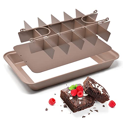 joeji's Kitchen Brownie Backform Pfanne - Rechteckige Backform 31cm x 20 cm - Antihaft mit 18 Trennwänden Schokoladen Brownies Ausstecher von joeji's Kitchen