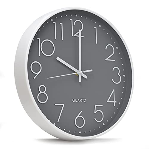 joeji's Kitchen Schöne Wanduhr 30cm - Grau Ohne Tickgeräusche - Küchenuhr Schlafzimmer Salon Wand Uhr joeji's Kitchen Schöne Wanduhr 30cm - Grau Ohne Tickgeräusche - Küchenuhr Schlafzimmer Salon Wand Uhr von joeji's Kitchen