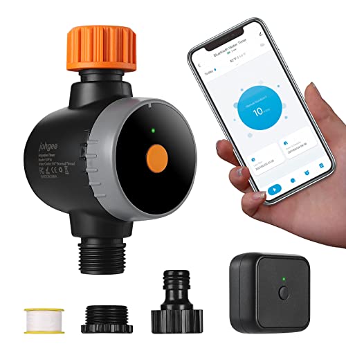 Intelligenter Bewässerungstimer mit Wi-Fi-Hub, Bluetooth-Schlauchtimer mit Regenverzögerung für Garten-Rasen-Wasserhahn im Freien, programmierbarer Bewässerungssprinkler-Timer von johgee