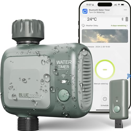 Johgee Bewässerungscomputer WLAN 2,4 GHz, Intelligente Automatische Bewässerungssystem mit smart APP, Sprachsteuerung & USB Gateway, Regenverzögerung der Wettervorhersage für Garten Gewächshaus von johgee