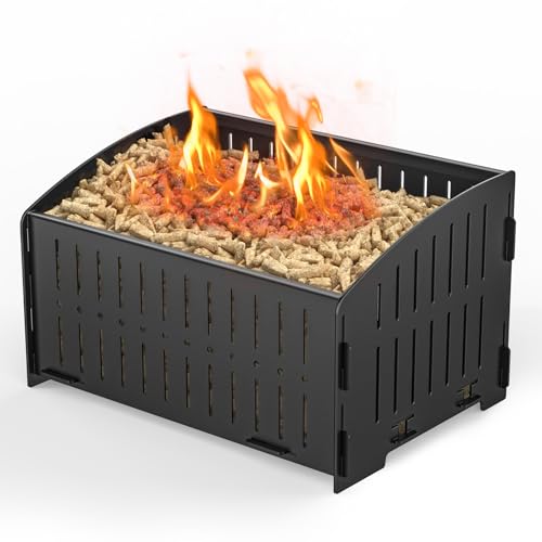 johgee Pelletbrennkorb, Tragbarer Pelletkorb für Kamine und Öfen, 29 × 20× 17 cm, 3kg, Notfall Camping Ofen von johgee