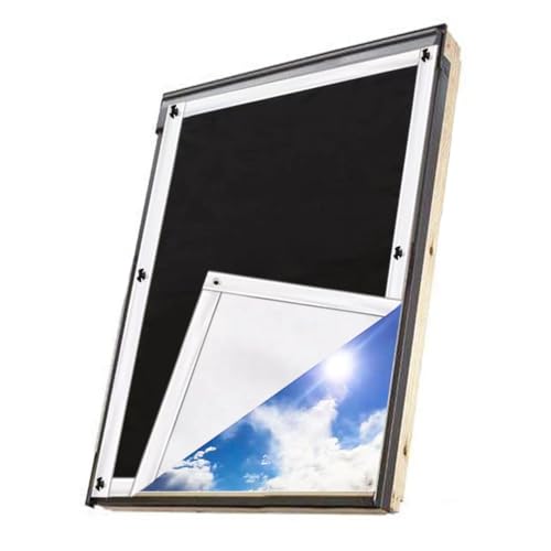 Update Sonnenschutz Dachfenster Rollo Verdunkelungsrollo, Verdunklungsstoff Rollo Verdunkelung Hitzeschutz ohne Bohren Hitzeschutzrollo für Velux- und Roto-Fenster in verschiedenen Größen 43 * 96cm von johgee