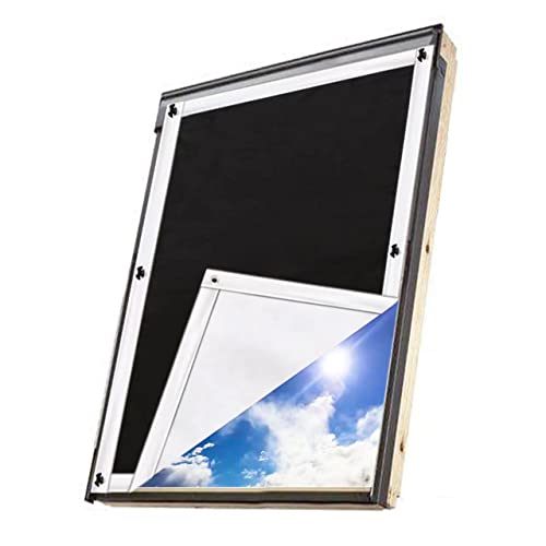 Update Sonnenschutz Dachfenster Rollo Verdunkelungsrollo, Verdunklungsstoff Rollo Verdunkelung Hitzeschutz ohne Bohren Hitzeschutzrollo für Velux- und Roto-Fenster in verschiedenen Größen 60 * 120cm von johgee