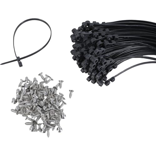 100 Pcs 12 Zoll Schwarze Nylonkabel Kabel Bindungen Schrauben Montierbare Schraubenmontage Für Zäune Und Drahtverwaltungen Schwarze Krawatten von jojnsha