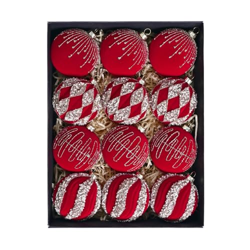 12 Stück Weihnachtskugel-Ornamente zum Aufhängen für drinnen und draußen, Feiertagsparty-Dekorationen, Ornament-Dekorationen für Zuhause, Party 12 Stück Weihnachtskugel-Ornamente zum Aufhängen für drinnen und draußen, Feiertagsparty-Dekorationen, Ornament-Dekorationen für Zuhause, Party von jojnsha