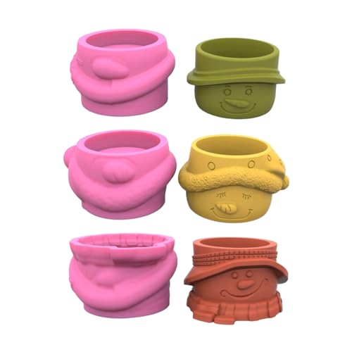 3pcs Schneemann Stifthalter Topf Silikonform Tisch Ornament Schimmelpilze Gips Machen Werkzeug Sukkulente Pflanzerform Leicht Zu Reinigen von jojnsha