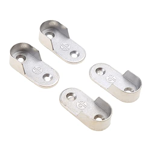 4pcs Oval Garderobe Polished Chrom Hanging Strohr Metall Closet Organisatoren Stangenschiener Standard Rohrstützstützstangenhalle Zum Anpassen von jojnsha