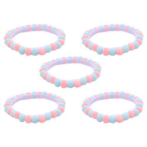 jojnsha Buntes Macaron Pompoms Colloar Selbstkleber Katzen Halsband Accessoires Pack Von 5 Für Haustier Outfit Geburtstag Katzen Hundekleidung Haustier Party Accessoire von jojnsha