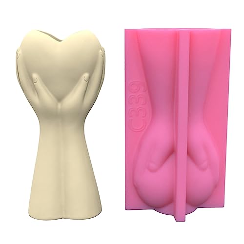 Herz Haltend In Hand Sukkulente Blütenschimmel Form Gipsbetonkristall Epoxidharzform Vase Silikonform von jojnsha