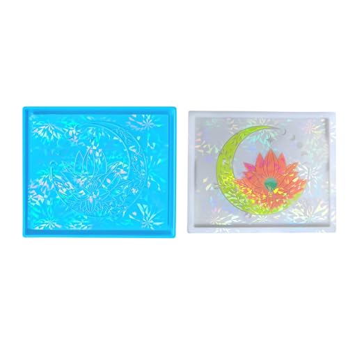 Holographische Untersetzerharzformen Mondblume Silikonform Epoxidharzformen Rechteck Tablett Form Schmuckhalter Holographische Untersetzerharzformen Mondblume Silikonform Epoxidharzformen Rechteck Tablett Form Schmuckhalter von jojnsha
