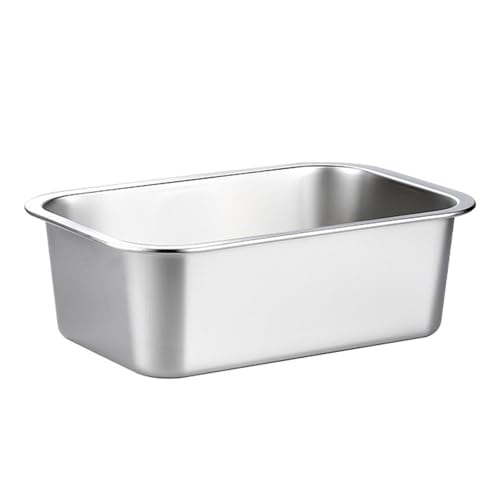 jojnsha Hygienischer Edelstahl Haustierhund Behandeln Lebensmittelschale Anti Schlupfboden Perfekte Große Hunde Rechteck Mit Großer Kapazität Verschüttet Proof Outdoor Pet Bowl von jojnsha
