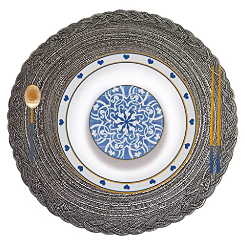 Runde Tischsets für Esstisch, gewebt, rutschfest, Küchenmatte, Küchentischmatte, 4 Stück Runde Tischsets für Esstisch, gewebt, rutschfest, Küchenmatte, Küchentischmatte, 4 Stück von jojnsha