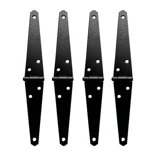 Schwarze Schuppentürscharniere mit Schrauben, robuste Gurtscharniere, Ersatz für Zaun, Holz, Tor, Schrank, Tür, dauerhaftes dekoratives Gurtscharnier von jojnsha