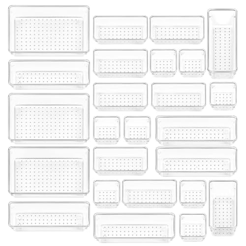 jojnsha 25pcs Vielseitige Speicherschubladenorganisatoren Küchengeräte Und Utensilienschubladen Organisatoren Clear Storage Container Set Unten Gestaltet von jojnsha