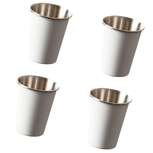 jojnsha 4 stapelbare Camping-Wasserbecher, 350 ml, Edelstahl, Trinkbecher, Camping, Kaffee, Milch, Reisebecher, langlebig, Edelstahl, Wandern, Trinkbecher jojnsha 4 stapelbare Camping-Wasserbecher, 350 ml, Edelstahl, Trinkbecher, Camping, Kaffee, Milch, Reisebecher, langlebig, Edelstahl, Wandern, Trinkbecher von jojnsha