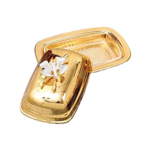 jojnsha Dekoratives goldenes Eisen-Obsttablett, Servierplatte, europäische Handwerkskunst, Metall-Snackschale für Zuhause, Küche, Servierschale von jojnsha
