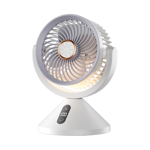 jojnsha Digital Display USB Wiederaufladbare Desktop Lüfterluftluftkühllüfteratmosphären Nachtlicht Für Büroschreibtisch Leistungsstarke Luftströme von jojnsha