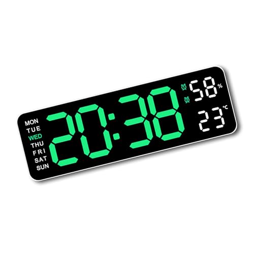 jojnsha Digitaler LED-Wecker mit Temperatur-, Wochen-, Datums- und Uhrzeitanzeige und 12/24-Stunden-Format-Speicherfunktion für Schreibtisch oder Wand, LED-Wecker jojnsha Digitaler LED-Wecker mit Temperatur-, Wochen-, Datums- und Uhrzeitanzeige und 12/24-Stunden-Format-Speicherfunktion für Schreibtisch oder Wand, LED-Wecker von jojnsha