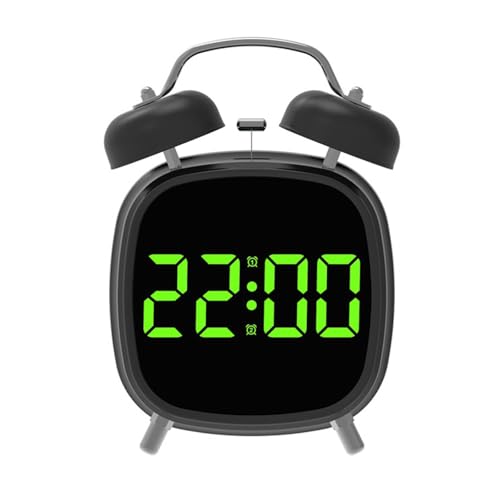 jojnsha Digitaler Wecker im Vintage-Stil, zwei Glocken, laute Schreibtischuhren mit Einstelllicht, dimmbares Display, Uhr mit Nachtlicht jojnsha Digitaler Wecker im Vintage-Stil, zwei Glocken, laute Schreibtischuhren mit Einstelllicht, dimmbares Display, Uhr mit Nachtlicht von jojnsha