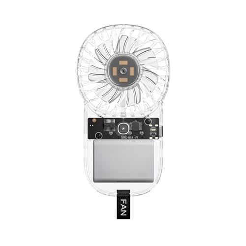 jojnsha Leichter transparenter Handventilator, 3 Geschwindigkeiten, 1200 mAh Akku, wiederaufladbar, kleiner Ventilator für Outdoor-Reisen, hohe Geschwindigkeit, klein von jojnsha