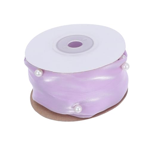 jojofuny 1 Rolle Bandschleife Festivalkostüm Vorhang Wickelband Ornament Zartes Blumenband Zum Verpacken Weicher Tüll Goldene Fransen Weißes Band Kopfbedeckung DIY Band von jojofuny
