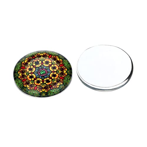 jojofuny 1 Satz 20 Stück Glasfleck Aufkleber runden handgemalt gestrichen Kreis Farbperlen Etikett Charme Schmuckaufnäher Schmuckmaterial selber Machen runder Cabochon aus Glas Flecken von jojofuny
