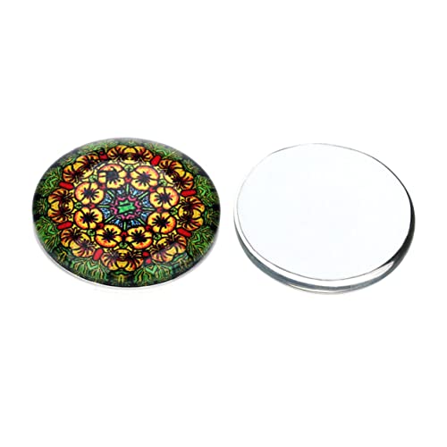 jojofuny 1 Satz 20 Stück Glasfleck Schmuckaufnäher Schmuckmaterial selber Machen Flecken Edelsteine ​​Glasaufkleber runder Cabochon aus Glas von jojofuny