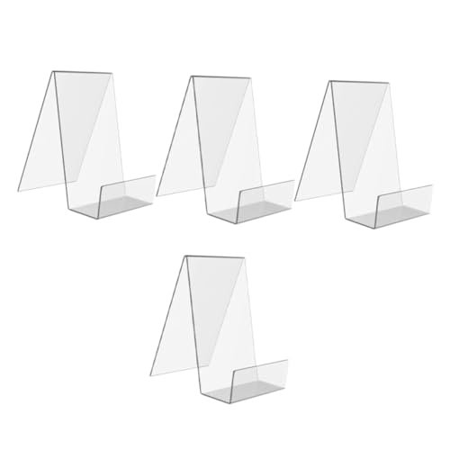 jojofuny 1 Satz Acryl Buchdisplay Regal Teiliges Transparente Buchstützen Für Kunstwerke Notizbücher Und Sammlerstücke Stabiler Und Praktischer Aufsteller Für Büro Zuhause Und 4 Stück von jojofuny
