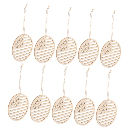 jojofuny 1 Satz Dekorationen aus Holz Dekorationen zum unabhängigkeitstag Verzierungen Holzscheiben zum Unabhängigkeitstag DIY-Chip unfertige Holzscheiben hölzern von jojofuny