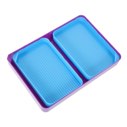 jojofuny 1 Satz Diamant-zeichentabletts Zeichnung Teller Kammerdiener Behälter Kunst Container Edelsteine Abteil Schmuck Werkzeug Perlenmischschalen Plastik Blau von jojofuny