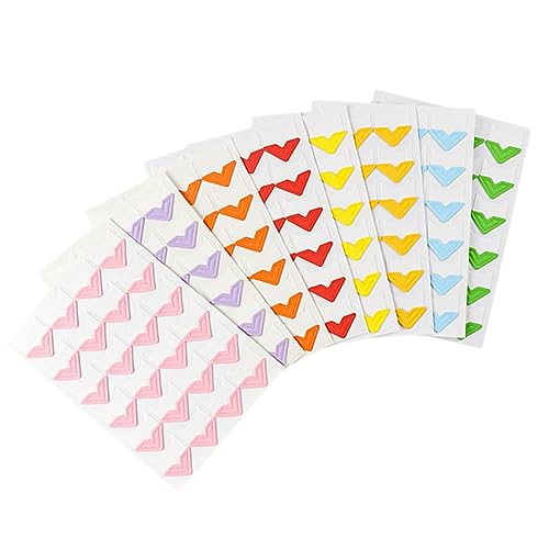 jojofuny 1 Satz Eckenaufkleber Selbstklebende Fotoecken Für DIY Fotoalben Scrapbooks Und Tagebücher Hochwertigem Kraftpapier Bunten Farben Praktische Fotoecken Für Projekte 8 Stück von jojofuny