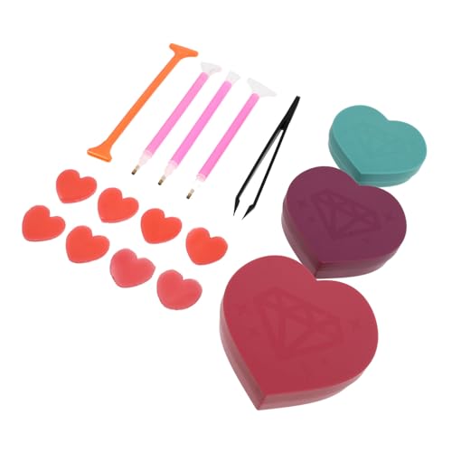 jojofuny 1 Satz Liebe Diamond Box Diamond Art Diamant-Kunst-kit Bohrplatten Mit Großer Kapazität Zubehör Bausatz Für Herzförmige Kisten Rollen Bohrstifte Kleber von jojofuny
