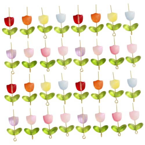 jojofuny 1 Satz Mixed Color Tulip Glass Beads für DIY Schmuckherstellung Abstandshalter Perlen für Armbänder und Kreative Bastelprojekte von jojofuny