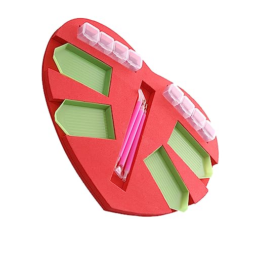 jojofuny 1 Satz Multifunktions-spitzbohrscheibe Stickwerkzeugplatte Ablagefach Zubehör Strasshalter Sortierfach Für Perlen Tablett-Kits Tabletts Diamant-stickwerkzeug Harz Rot 10 Stück von jojofuny