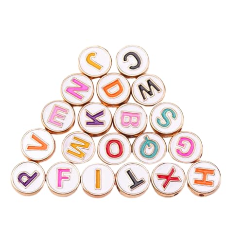 jojofuny 1 Satz Teiliges Bunte Buchstabenperlen Runde Metallperlen Für Schmuckdesign Und Diy Projekte Für Armbänder Und Kreative Bastelideen 20 Stück jojofuny 1 Satz Teiliges Bunte Buchstabenperlen Runde Metallperlen Für Schmuckdesign Und Diy Projekte Für Armbänder Und Kreative Bastelideen 20 Stück von jojofuny