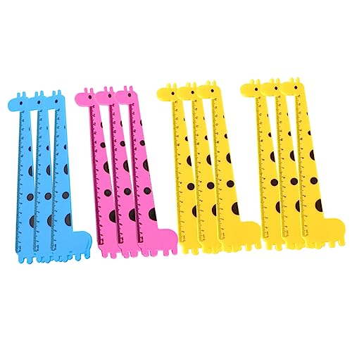 jojofuny 1 Satz Teiliges Cartoon Giraffe Lineal Aus Bunte Schulutensilien Für Und Handliches Design Für Schule Und Büro Zufällige Farbe 12 Stück von jojofuny