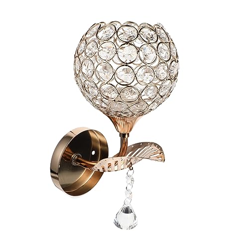 jojofuny 1 Satz Wandlampe Kristalldekor Schlafzimmer Wandleuchten wandleuchte veranda lichter wandhalterung dekorative Lampe moderne Lampe Haushaltslampe europäischer Stil Rostfreier Stahl von jojofuny