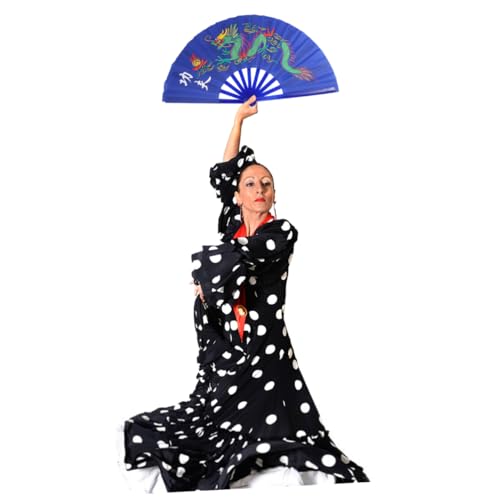jojofuny 1 Stück Plastischer Chinesischer Fächer Kungfu Fächer für Kampfsport und Taichi Robuster Performance Blau für Tanz und Kampfkunstaufführungen von jojofuny