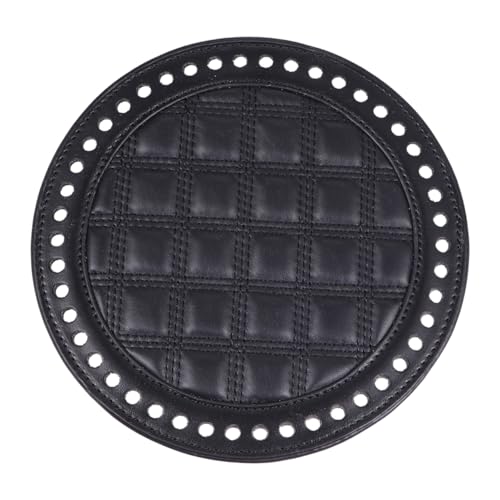 jojofuny 1 Stück Runder Taschenboden Kunstleder für DIY Handtaschen Robuste Basisplatte für Gehäkelte Taschen für Projekte Schwarz von jojofuny